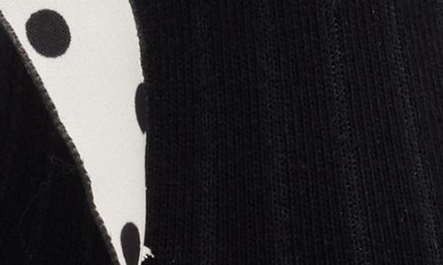 Stems Polka Dot Ribbon Crew Socks In Black
