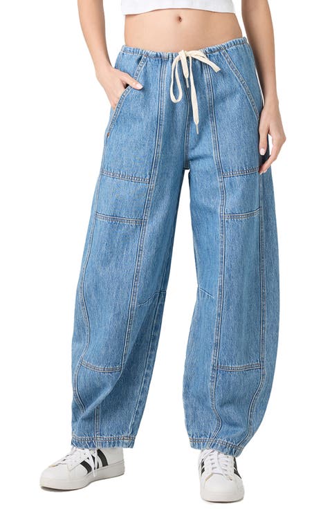 Low Rise Drawstring Barrel Leg Jeans (Fan Mail)