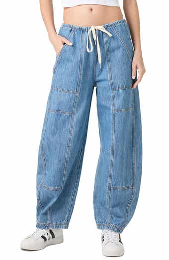 BLANKNYC Low Rise Drawstring Barrel Leg Jeans