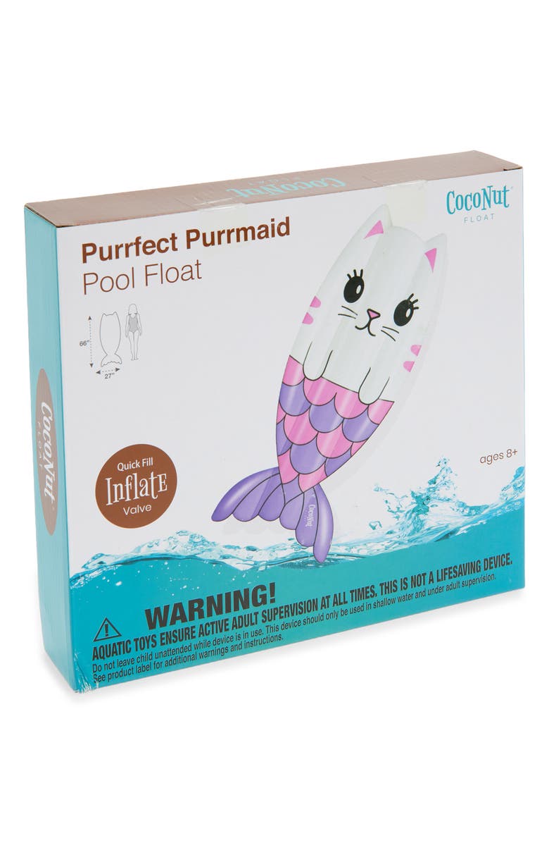 Coconut Outdoor Purrfect Purrmaid Pool Float, Main, color, Pink
