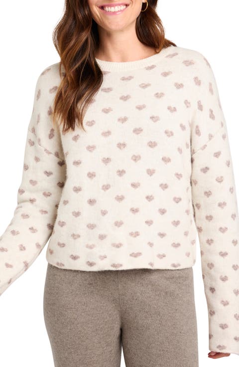 Lolly Hearts Jacquard Crewneck Sweater