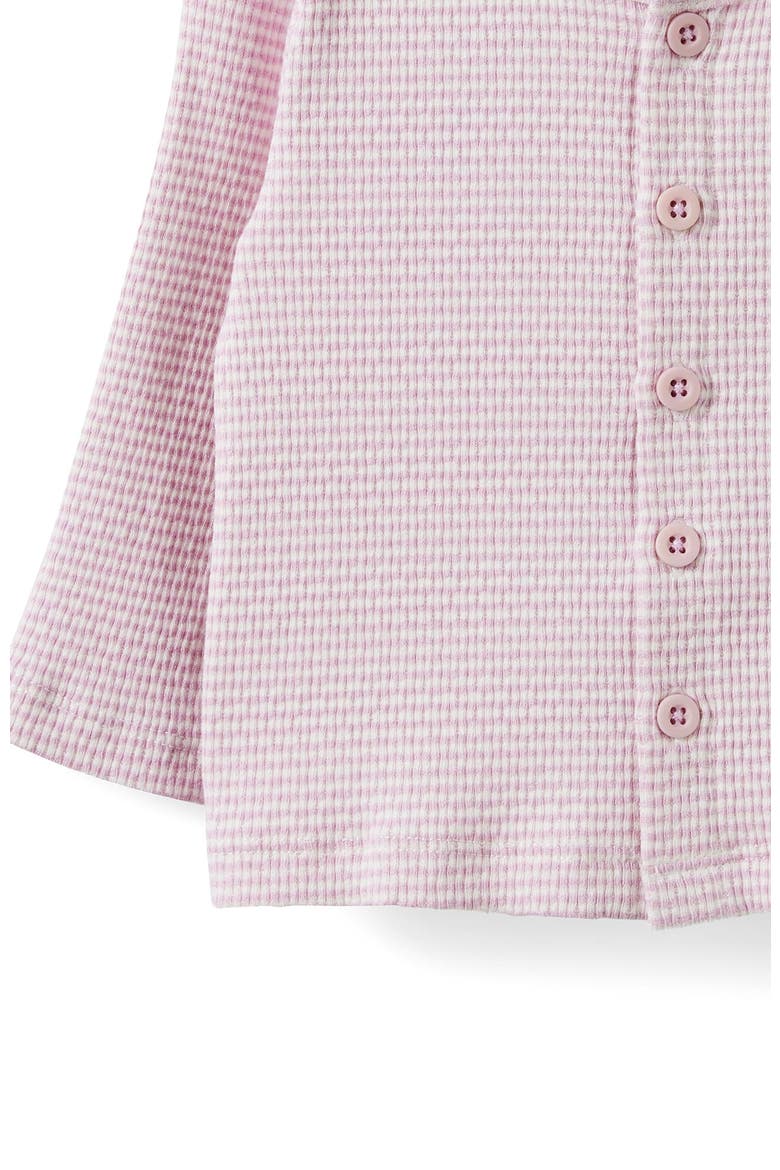 Organic Pointelle Cardigan, Alternate, color, Thistle Finley Stripe