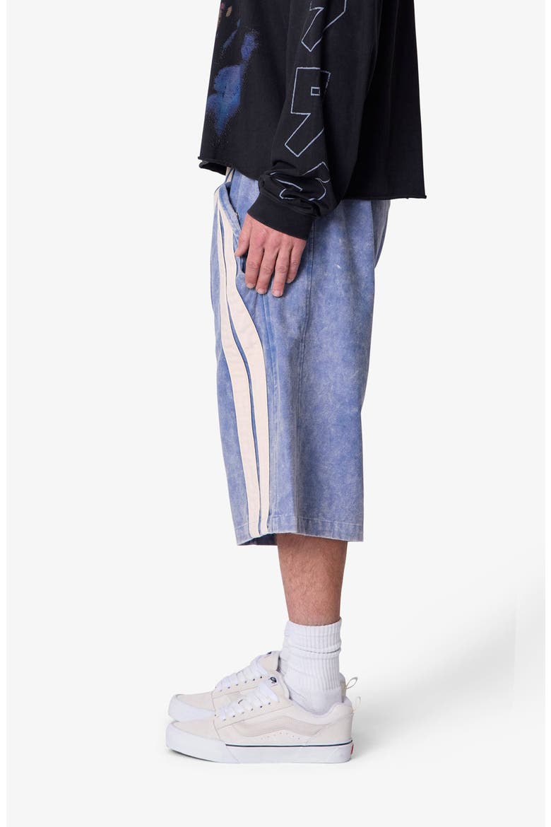 Ultra Baggy Stripe Cotton Twill Shorts, Alternate, color, WASHED BLUE