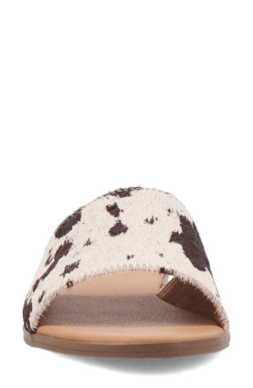 Dingo Tabby Genuine Calf Hair Slide Sandal