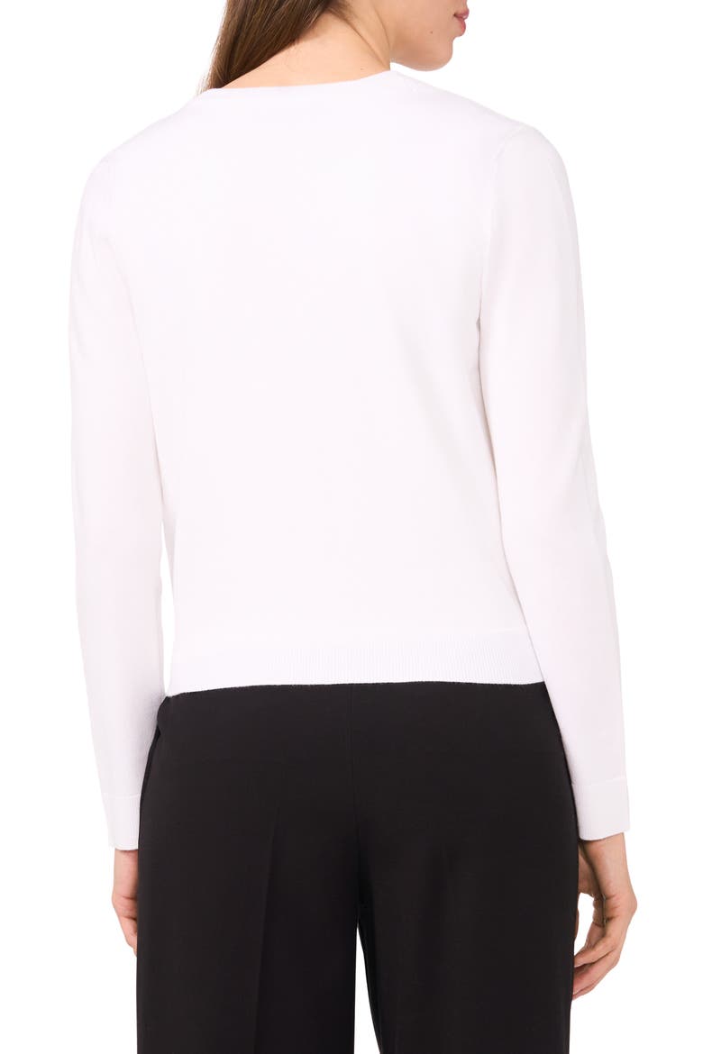 V-Neck Cardigan, Alternate, color, BRIGHT WHITE