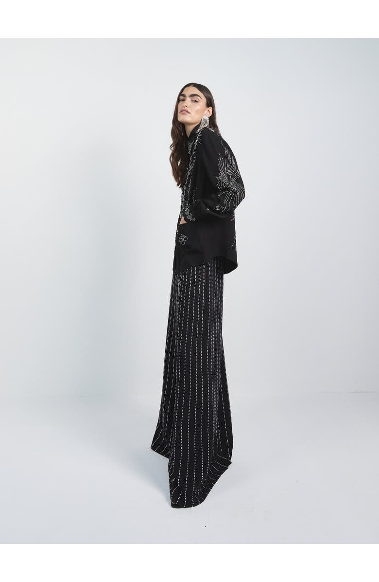 Temperley London Villanelle Wide Leg Trousers, Alternate, color, Black