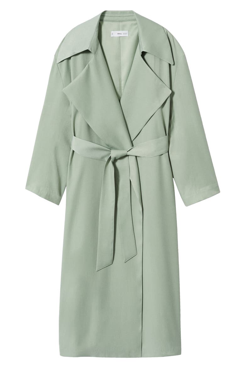 Belted Fluid Trench Coat, Alternate, color, PASTEL GREEN