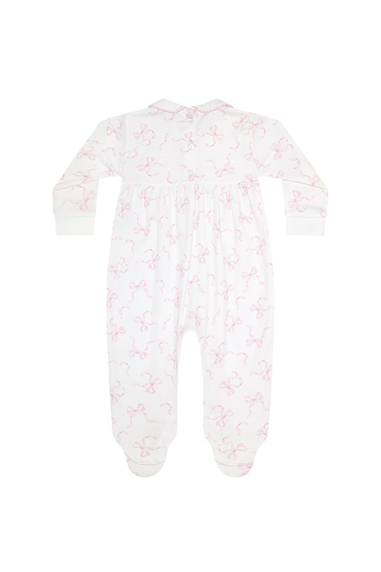 Charming Bows Print Smocked Footie - Baby, Alternate, color, Pink