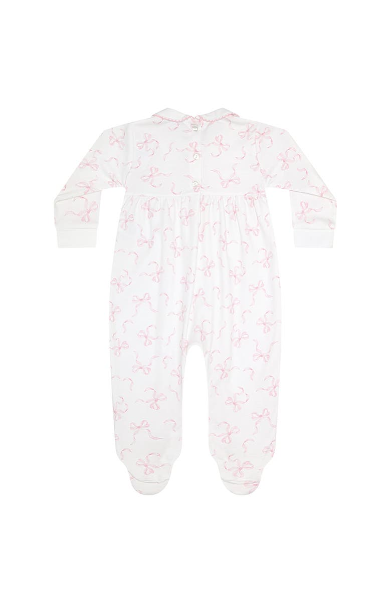 Nellapima Charming Bows Print Smocked Footie - Baby, Alternate, color, Pink