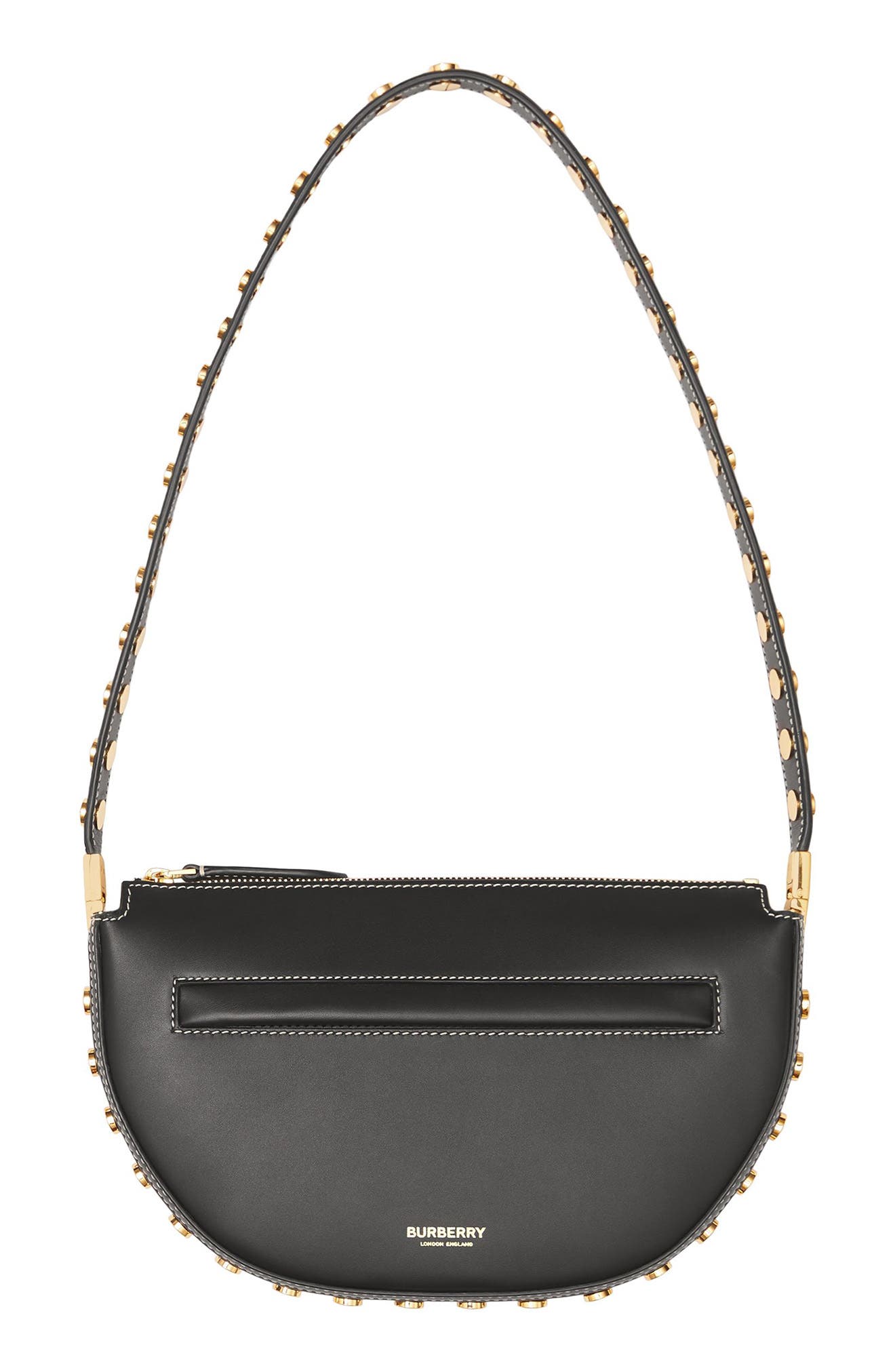 Burberry Mini Olympia Studded Leather Shoulder Bag, Main, color, 