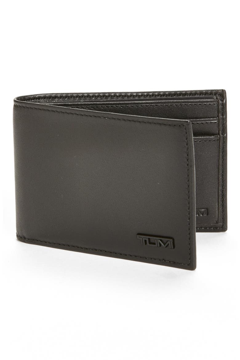 'Delta' Slim Single Billfold, Main, color, BLACK