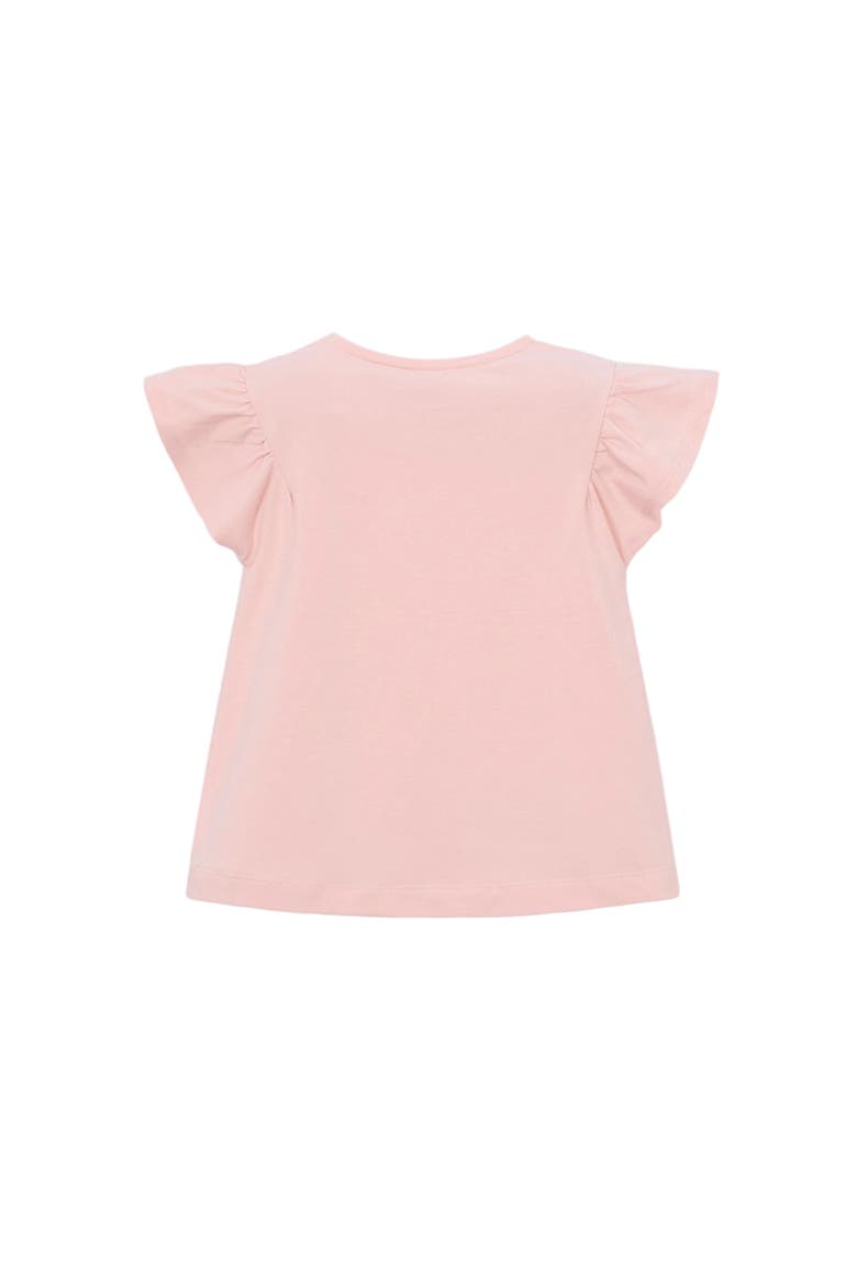 T-Shirt With Ruffled Sleeves, Alternate, color, Pink