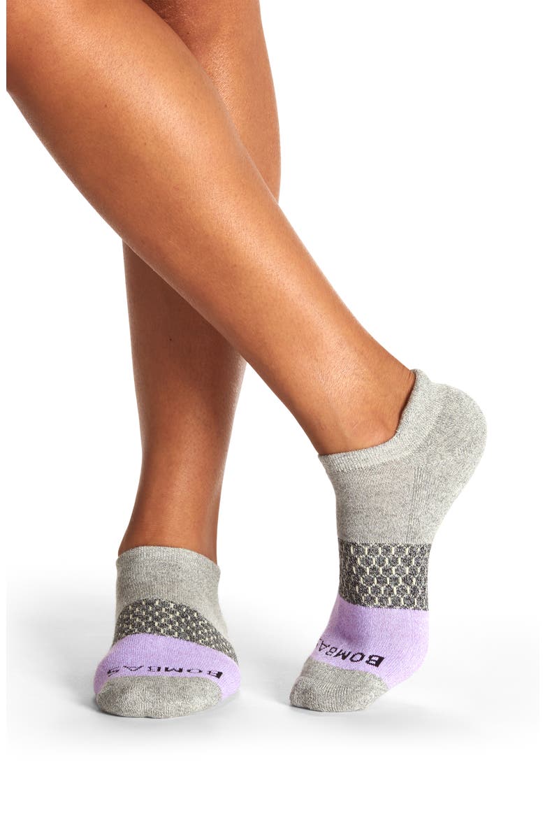 Marl Colorblock Ankle Socks, Alternate, color, GREY / LAVENDER