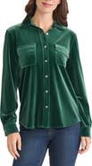 Jones New York Velour Button-Up Utility Shirt