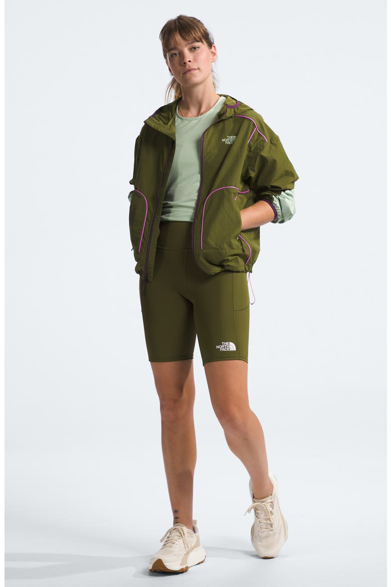 Trailwear Wind Whistle Running Jacket, Alternate, color, FOREST OLIVE/ VIOLET CROCUS
