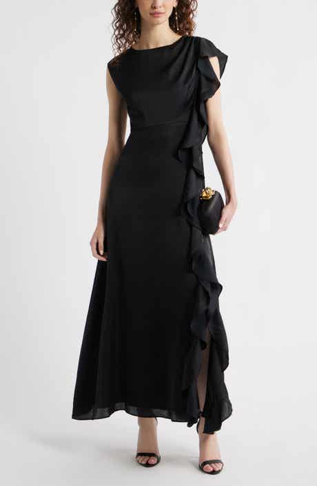 Chelsea28 Asymmetric Ruffle A-Line Dress