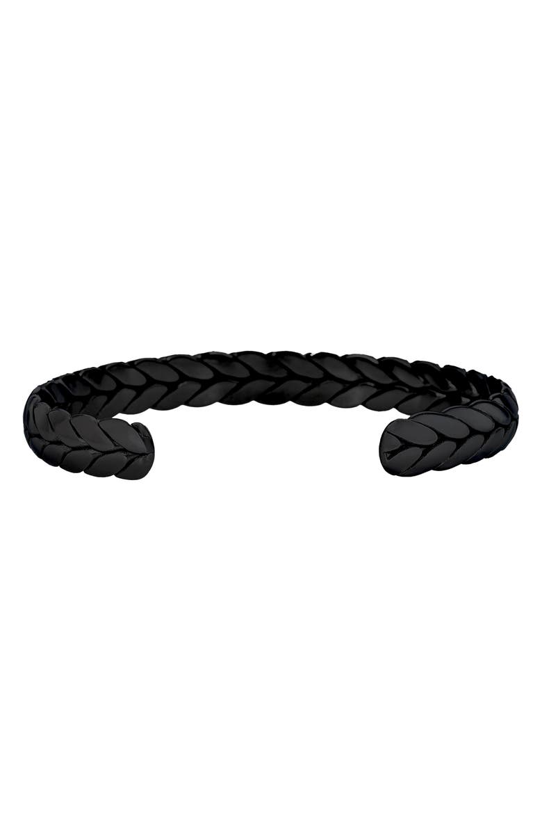 AMERICAN EXCHANGE Men's Braided Cuff Bracelet, Alternate, color, Black
