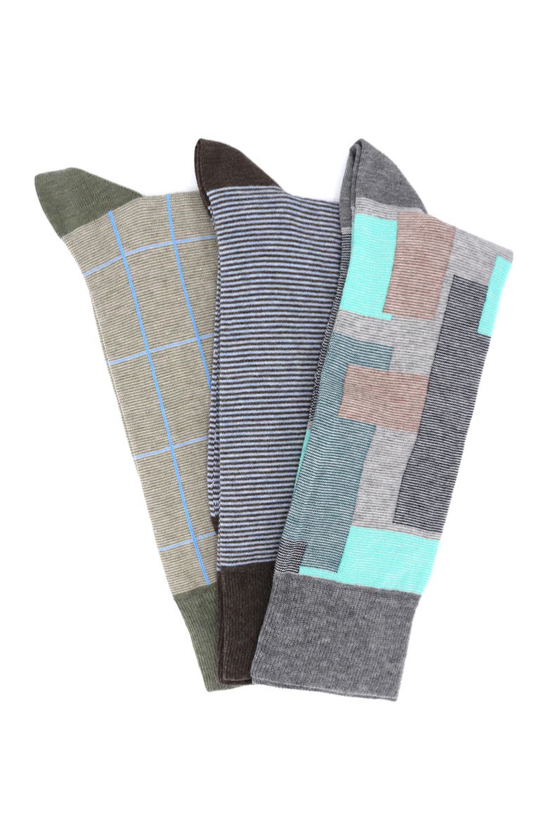 Lorenzo Uomo Assorted Crew Socks - Pack of 3, Alternate, color, 