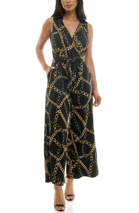 Sleeveless Faux Wrap Jumpsuit