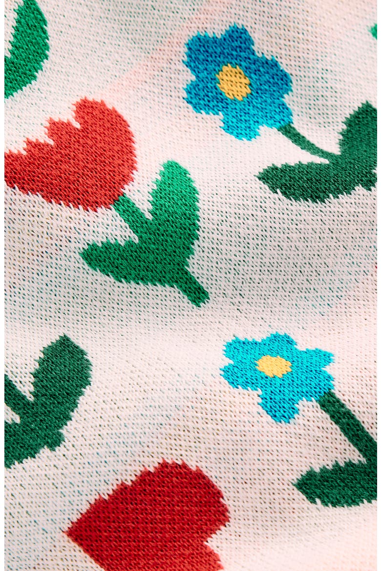 Kids' Floral Jacquard Cotton Knit Pants, Alternate, color, ECRU MARL SUNFLOWER GARDEN