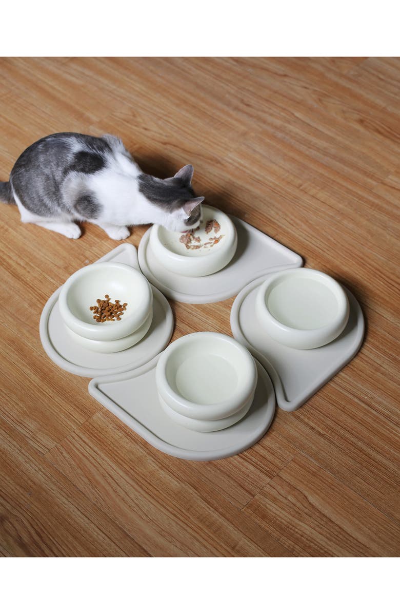 Catenary Drop Set of 2 Pet Mats, Alternate, color, White