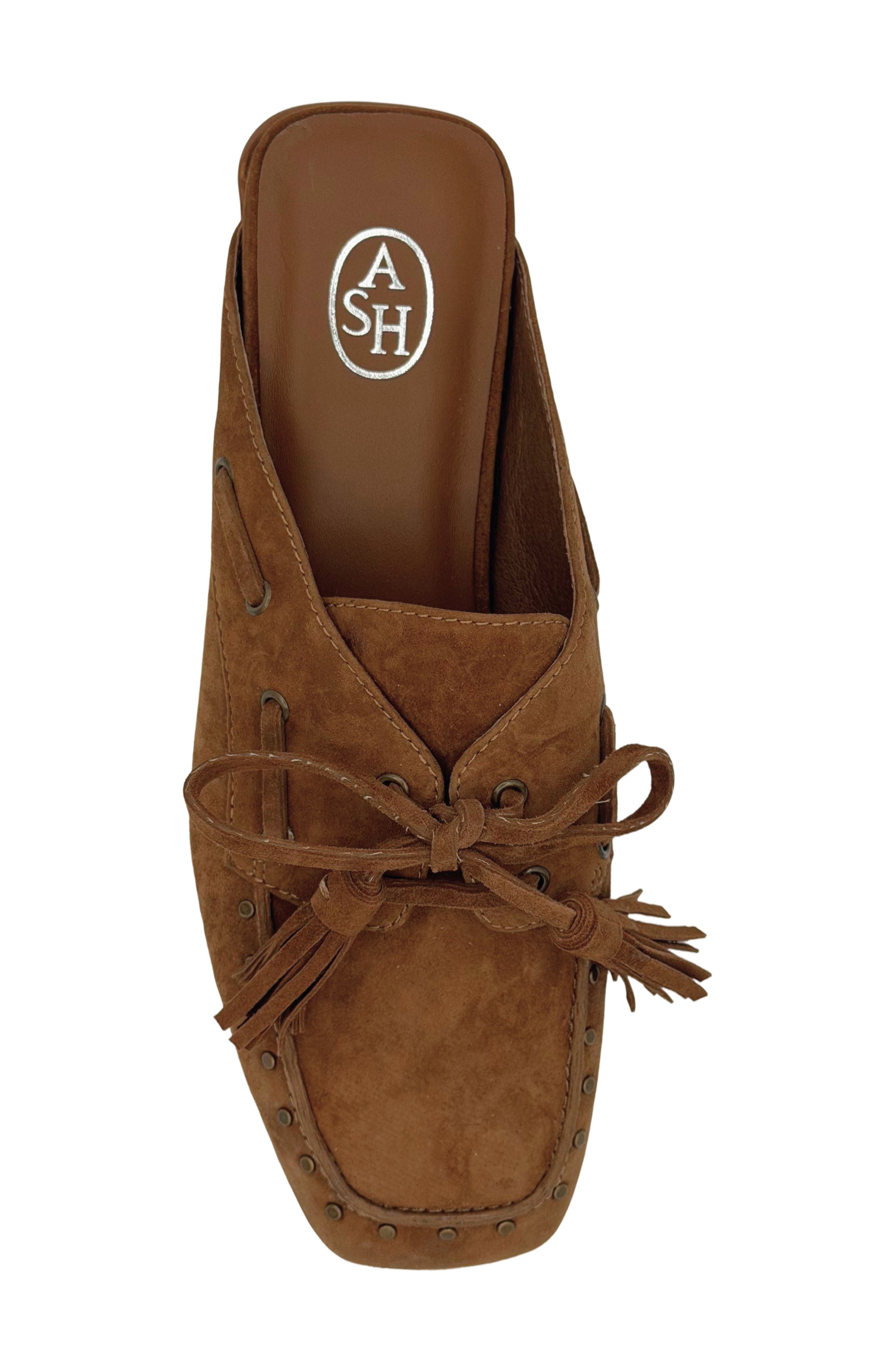 Ash Bavaria Studded Lace-Up Mule, Alternate, color, Chestnut