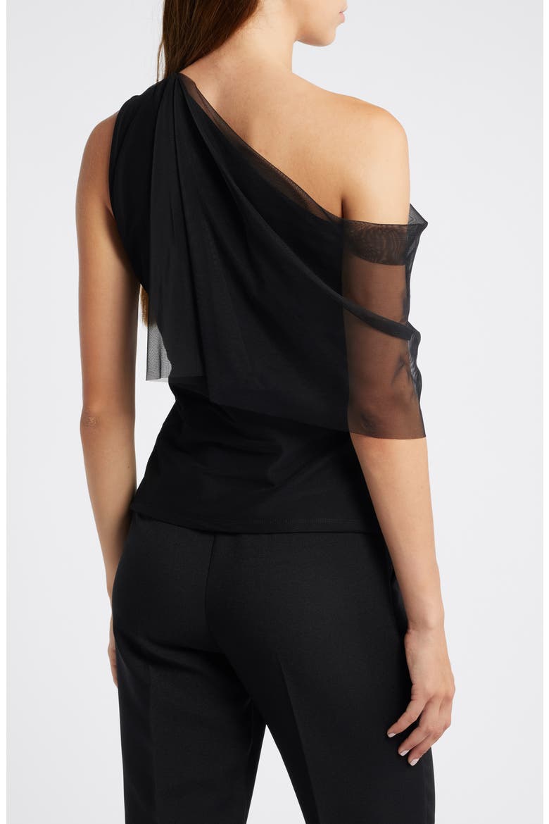 Zinnia One-Shoulder Top, Alternate, color, BLACK
