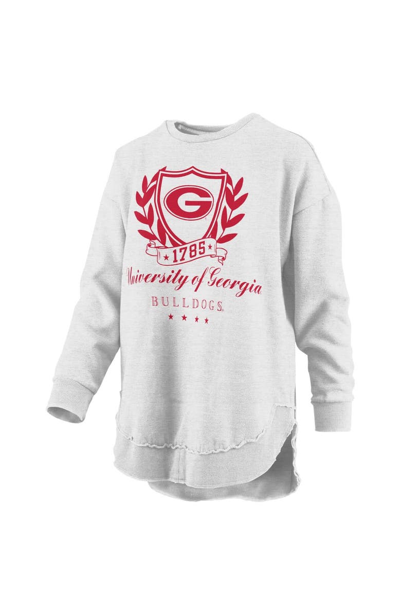 PRESSBOX Women's Pressbox Heather Gray Georgia Bulldogs Field Day Melange Poncho Pullover Sweatshirt, Alternate, color, Heather Gray