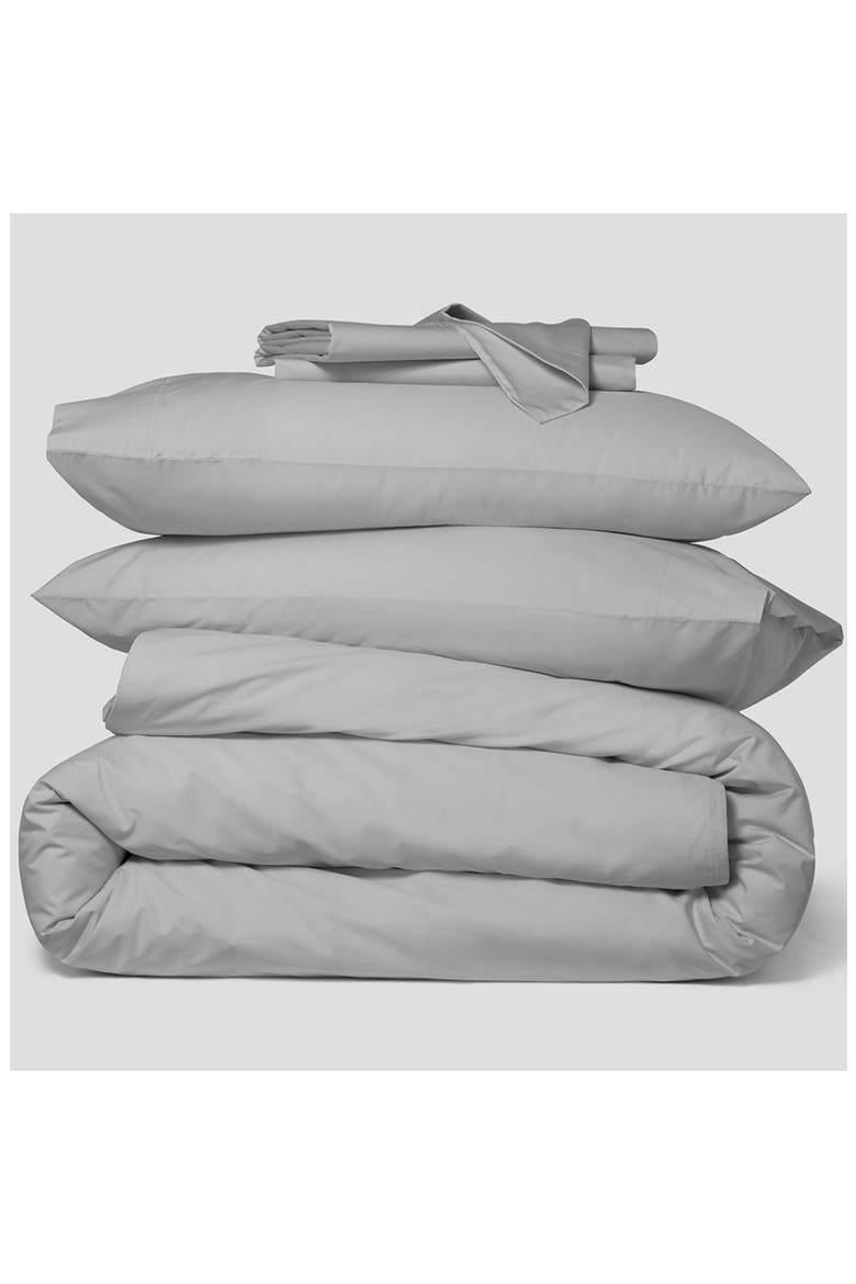 300 Thread Count Organic Cotton Percale Sheet Set, Main, color, GRAY