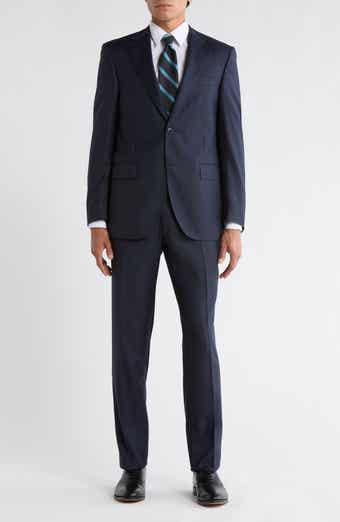 Peter Millar Navy Plaid Wool Suit
