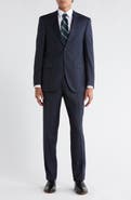 Peter Millar Navy Plaid Wool Suit