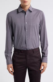 Zanella Abbey Geometric Print Knit Cotton Blend Dress Shirt