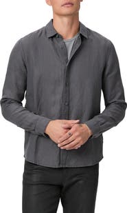 PAIGE Peters Linen Blend Button-Up Shirt