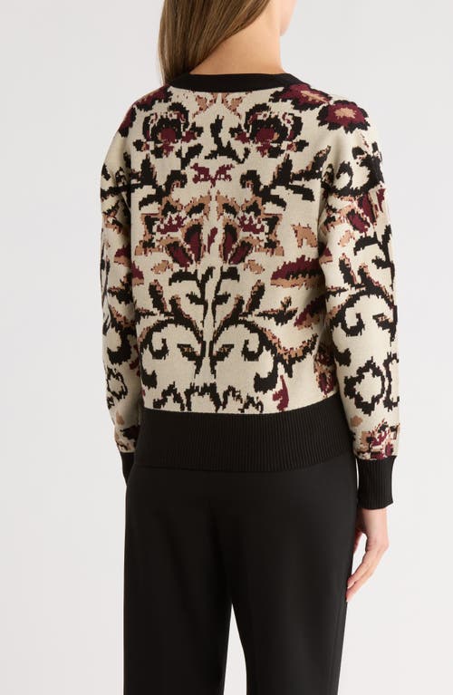 Tahari V-neck Crop Cardigan In Multi