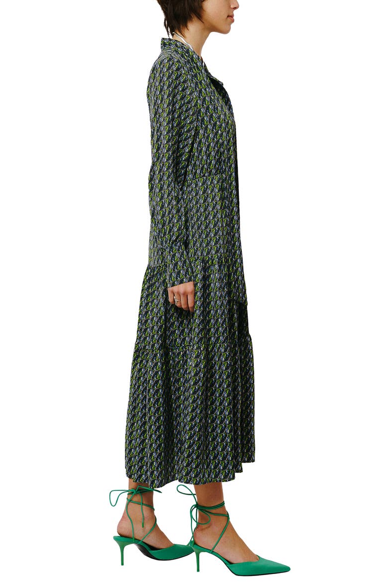 Zamara Long Sleeve Midi Dress, Alternate, color, BLACK MULTI