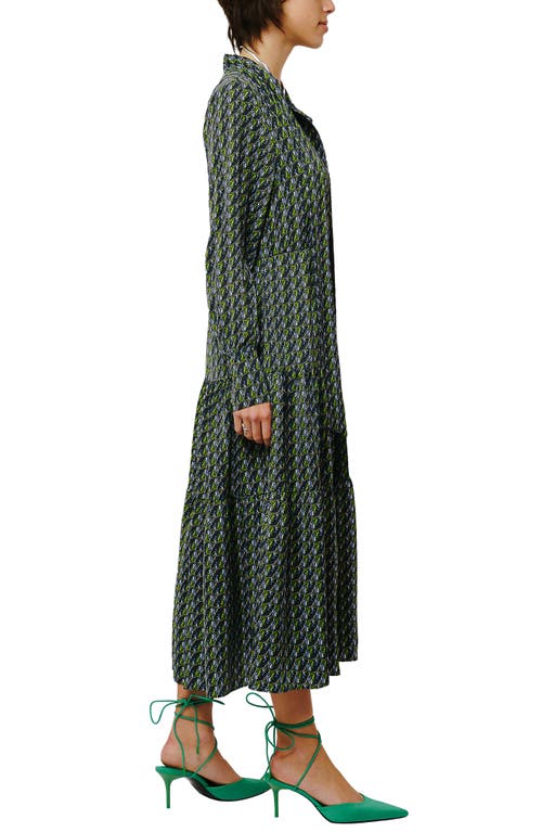 Ciebon Zamara Long Sleeve Midi Dress In Green