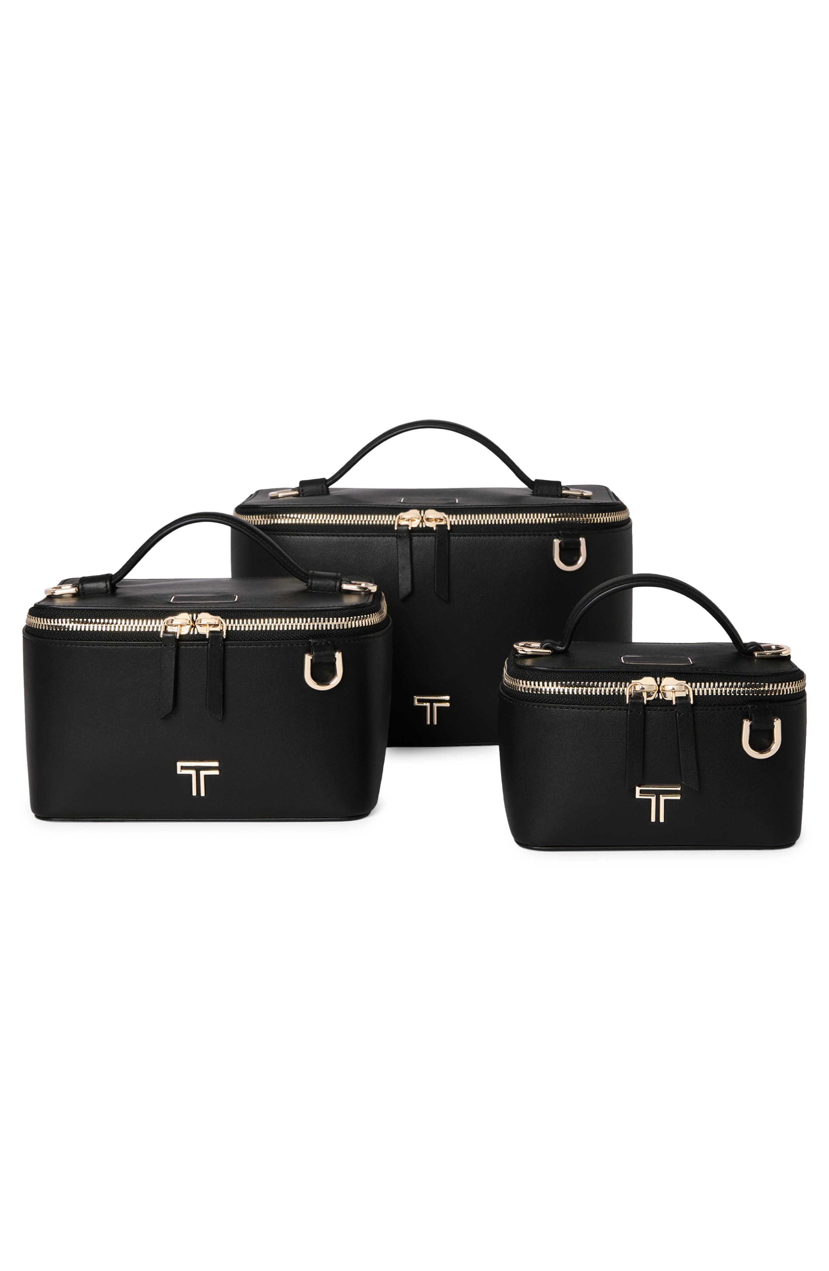 TUMI Voyageur Lex Mini Train Case Crossbody Bag, Alternate, color, Black/ Light Gold