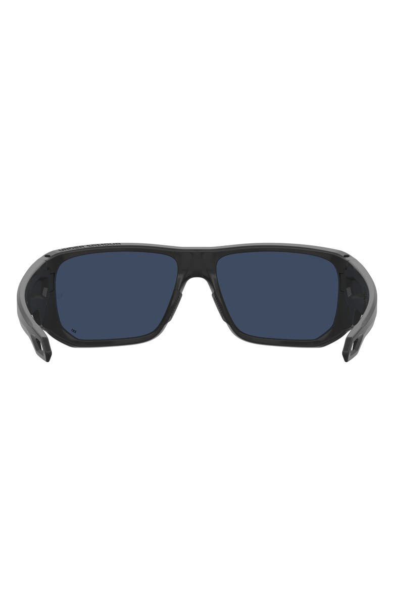 Under Armour Attack 2 63mm Wrap Sunglasses, Alternate, color, Black/ Grey Blue Silver Polar