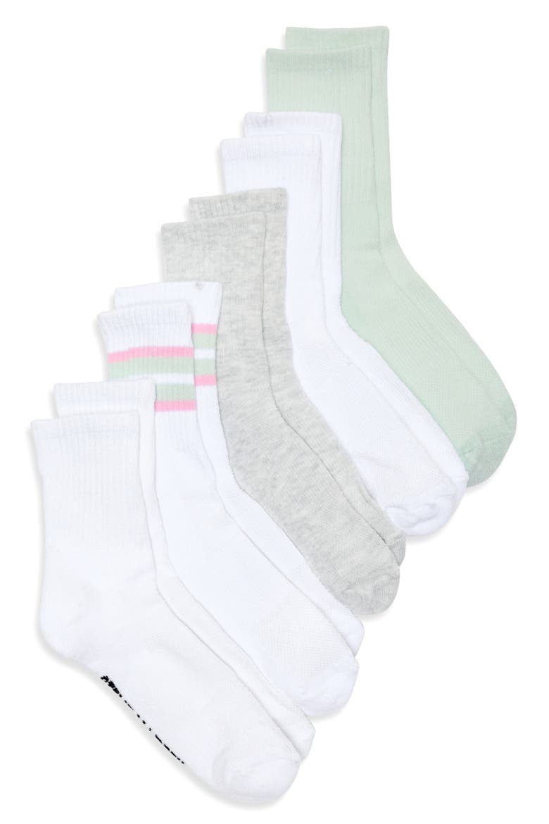 5-Pack Shortie Crew Socks, Main, color, WHITE MULTI