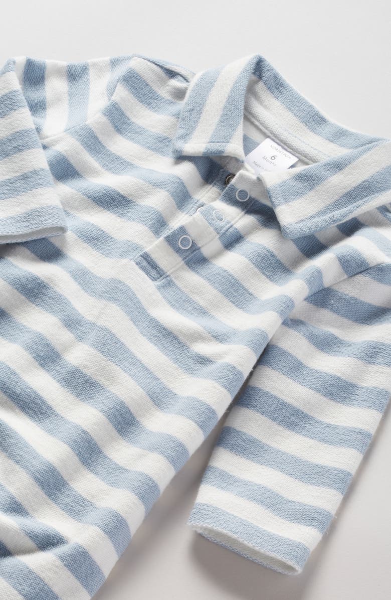 Nordstrom Stripe Cotton Romper, Alternate, color, Blue Fog Charm Stripe