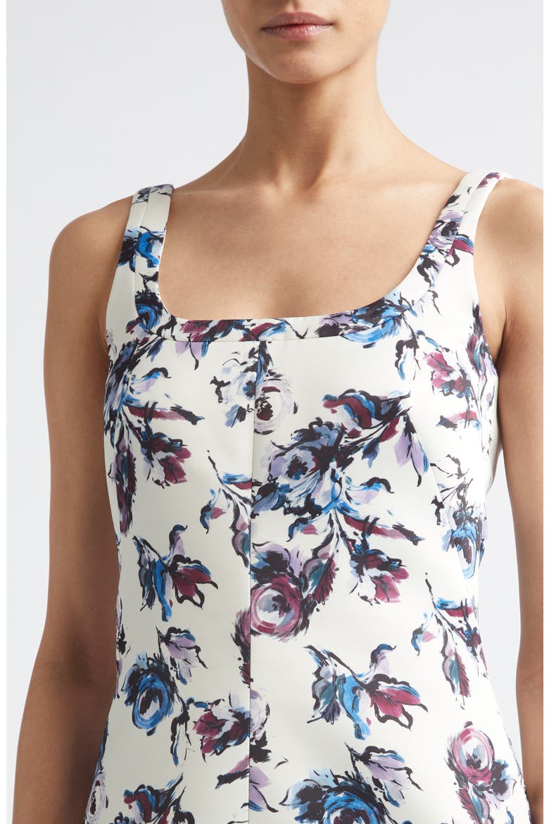 Tillie Floral Genzianella Sateen Minidress, Alternate, color, FLORAL PURPLE/BLUE ON IVORY