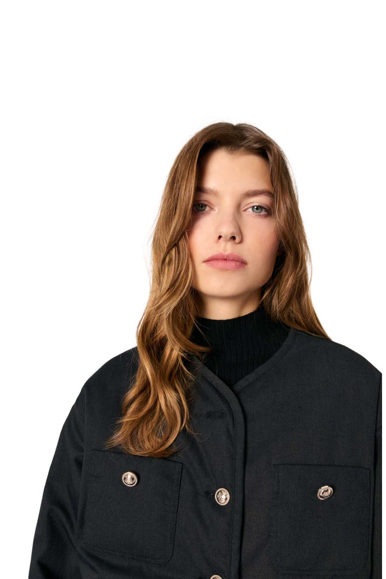Reversible quilted coat, Alternate, color, Black