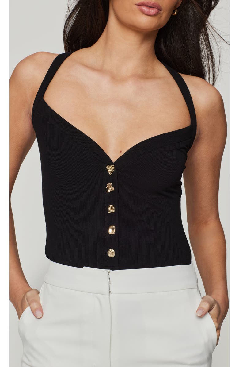 Generation Love Retta Rib Bodysuit, Alternate, color, Black