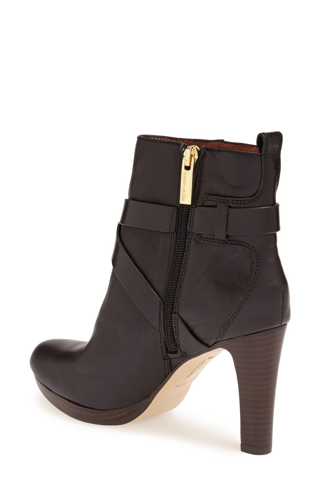 'Labradora' Leather Platform Bootie, Alternate, color, BLACK