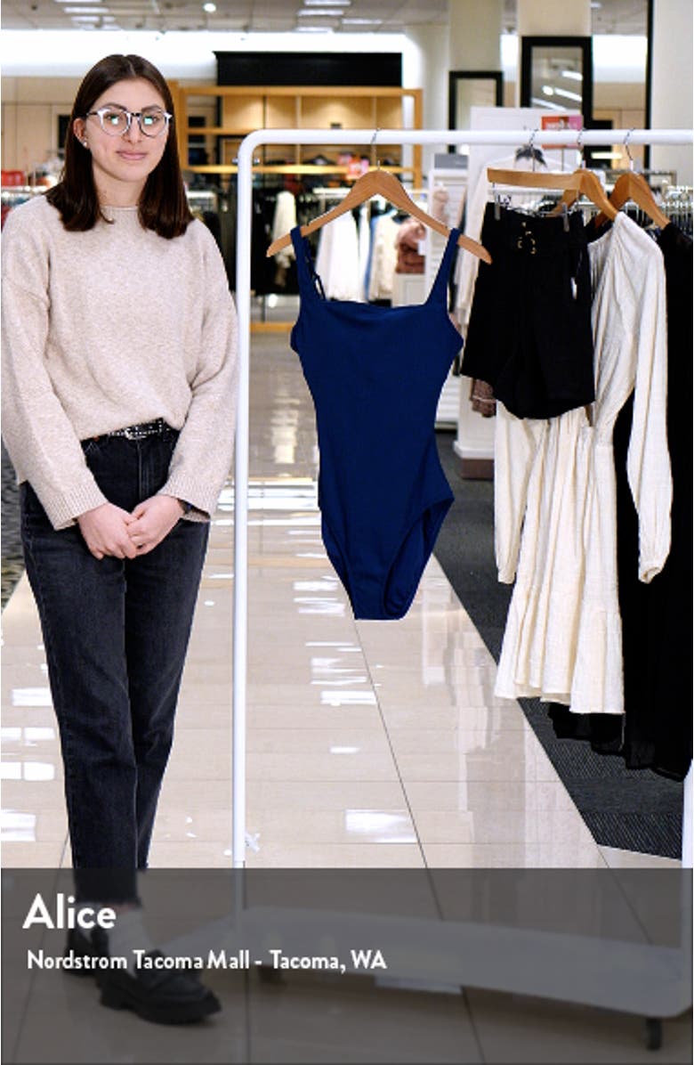 Walk the Line Square Neck One-Piece Swimsuit, sales video thumbnail