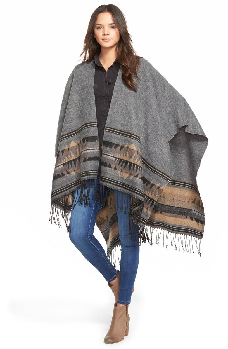 BP. 'Wanderlust' Blanket Poncho, Main, color,