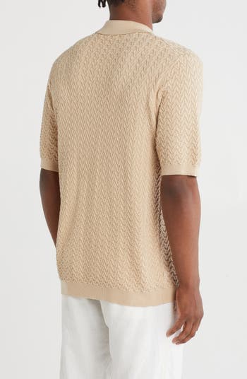 Textured Quarter Zip Polo