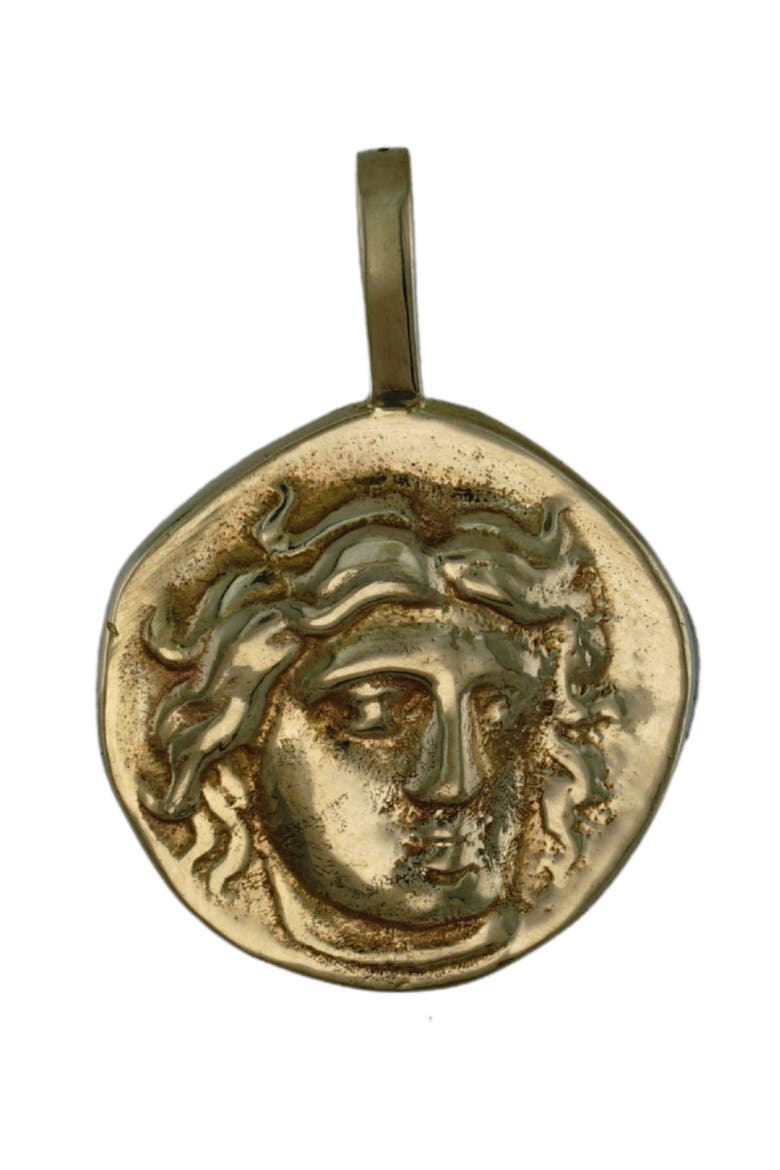 Helios Coin Pendant, Main, color, 14K Yellow Gold