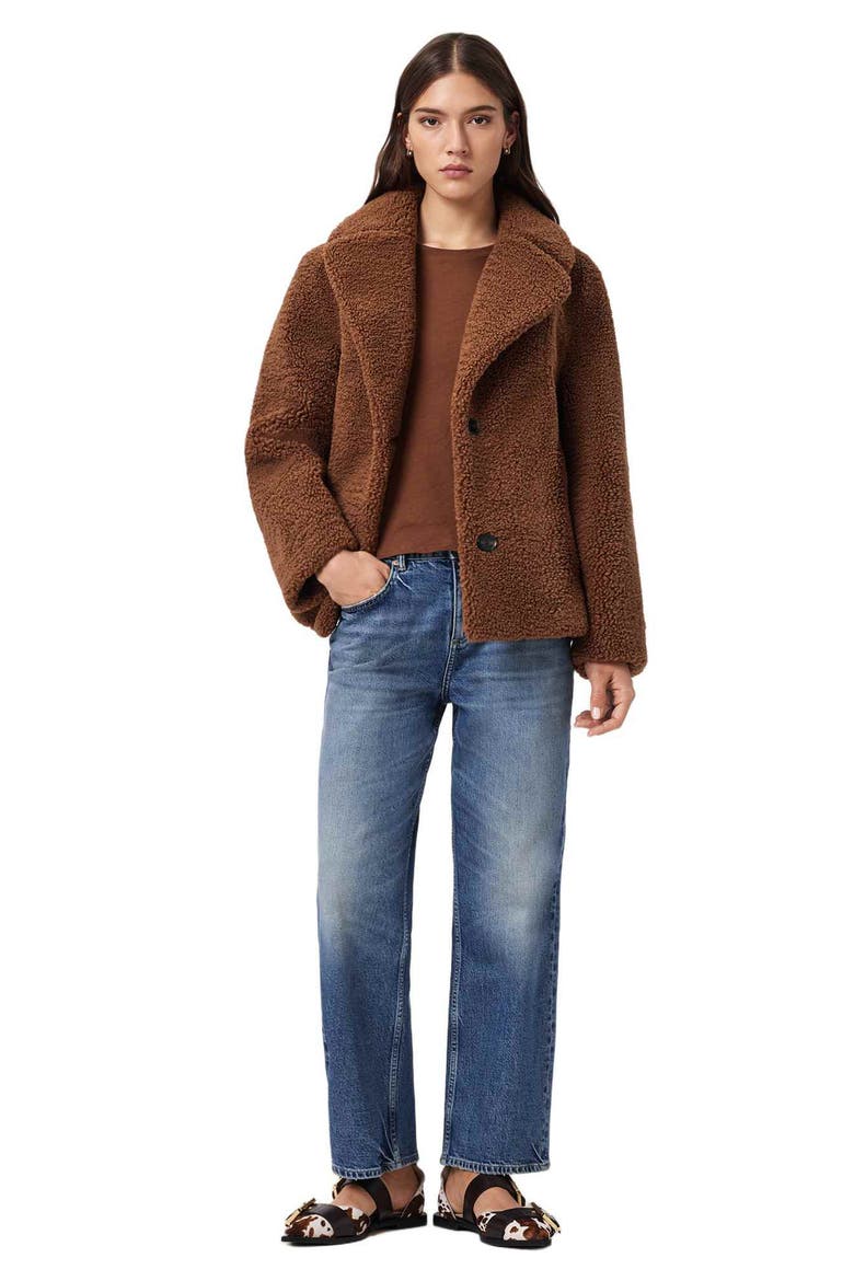 Eddie Teddy Jacket, Alternate, color, COGNAC BROWN