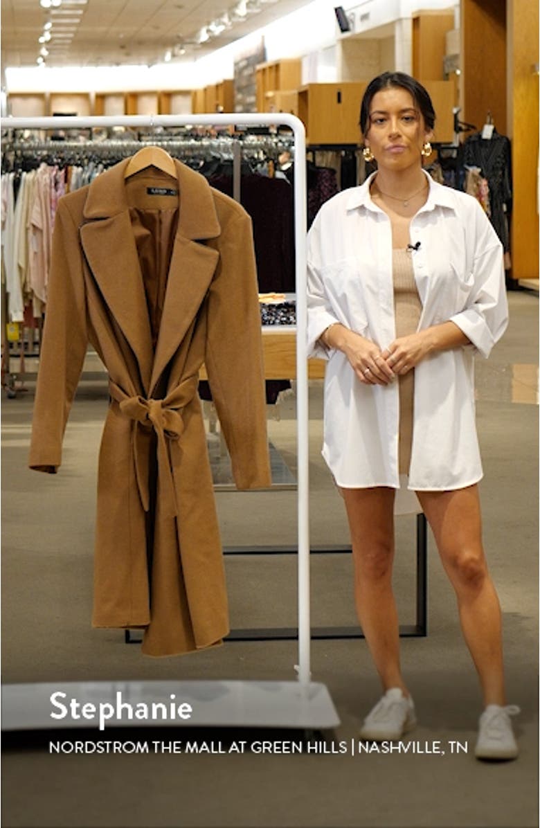 Belted Wool Blend Wrap Coat, sales video thumbnail